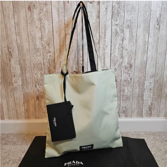 Prada Beauty Tote Bag, Light Green/Mint - Picture 1 of 5